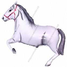 Шар с гелием  Фигура, Лошадь, Белый, 107 см.