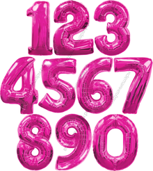 Шары цифры МАЛИНОВЫЕ с гелием