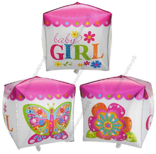 Шар с гелием 3D  Куб, Малышка девочка, 71 см.