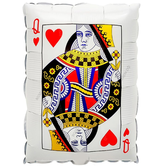 Гелиевый шар карта игральная Дама Червей, 48 см