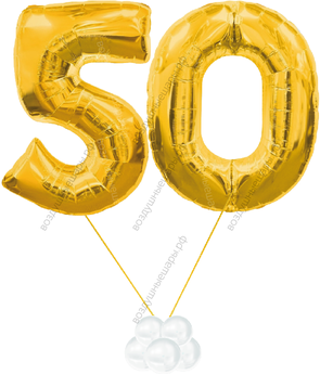 Композиция из шаров на юбилей "Круглая дата" (цифры на выбор)