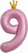 Шар (40''/102 см) Цифра, 9 Золотая корона, Розовый, 1 шт. в уп.