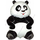 Фольгированный шар (33''/84 см) Фигура, Большая панда, Белый, 1 шт.