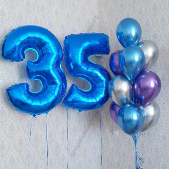 Фонтан из шаров с цифрами "На 35 лет" мужчине