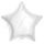 Шар (18''/46 см) Звезда, Белый, 1 шт.