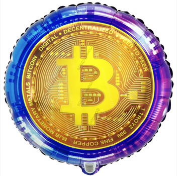 Круг с гелием Биткоин, Bitcoin, Биток, 46 см.