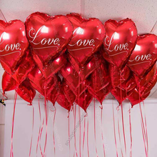 Красные сердца Love под потолок для Любимой на 14 февраля