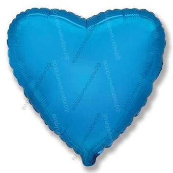 Шар с гелием Большое Сердце, Синее, 81 см.