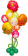 Фонтан из шариков "Для милых дам" Фольгированные цветы + различные шары с цветами
