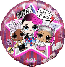 Шар с гелием Куклы ЛОЛ, LOL , Рок-звезды, 46 см.