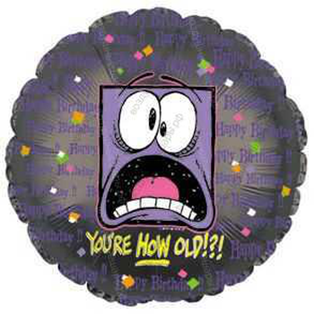 Шар с гелием  Круг, Как ты постарел!?!, Черный, 46 см.