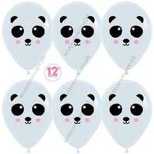 Шар с гелием  Панда, Белый (005), пастель, 2 ст, 30 см.
