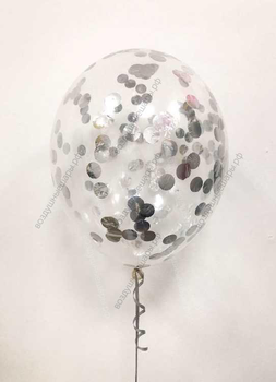 Шарики гелиевые с конфетти, черные круги
