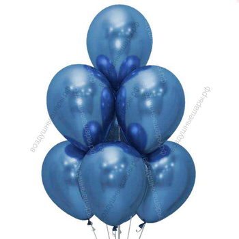 Синий хром шары Blue, гелиевые