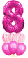 Букет шаров "Розовый агат с восьмеркой" к 8 марта