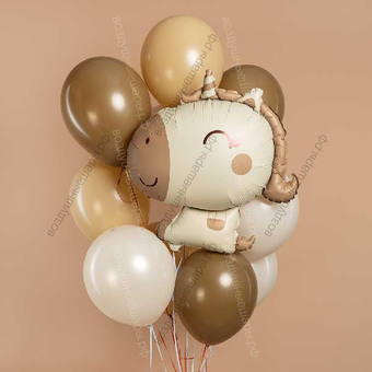 Букет из нежных шаров с Милым Единорожкой