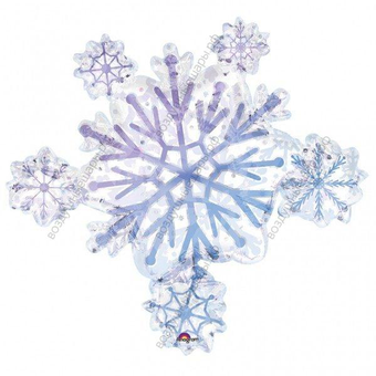 Миларовые снежинки 32" надутые гелием