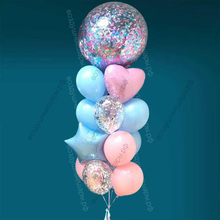 Букет из гелиевых шаров "Вдохновение", 14 шаров+большой шар