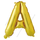 Шар с клапаном (16''/41 см) Мини-буква, А, Золото, 1 шт.