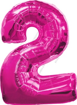 Шары цифры МАЛИНОВЫЕ с гелием