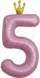 Шар (40''/102 см) Цифра, 5 Золотая корона, Розовый, 1 шт. в уп.
