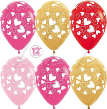 Шар с гелием  Романтичные сердца, Ассорти, пастель, 5 ст, 30 см.