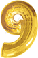 1 шт. "9" золотая