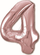 Шар (40''/102 см) Цифра, 4, Slim, Розовое Золото