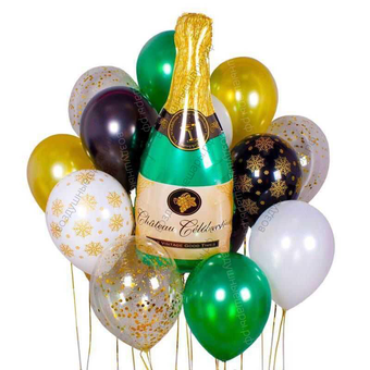 Сет из гелиевых шаров с шампанским "Новогоднее настроение"