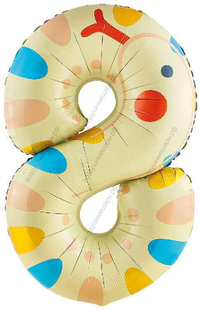 Шары-цифры смешные Звери с гелием, 90 см