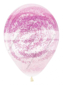 Гелиевый шар  Граффити, Розовый муар, Прозрачный , кристалл, 30 см.