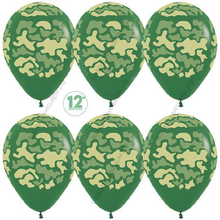 Шар с гелием  Камуфляж, Темно-зеленый (032), пастель, 5 ст, 30 см.