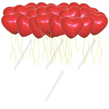 Сердца с гелием под потолок, 30 см: 25шт.