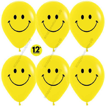 Шар с гелием  Смайлы классические, Желтый (020), пастель, 2 ст, 30 см.