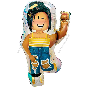 Шар Девочка героиня Роблокс, Roblox, с гелием, 86 см.