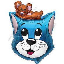 Шар с гелием  Фигура, Кот, Синий, 69 см.