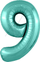 Шар (40''/102 см) Цифра, 9 Slim, Бискайский зеленый, 1 шт. в упак.