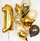 Фонтан с цифрой из гелиевых шаров "Золотой шик для именинника"