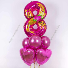 Букет из шариков с восьмеркой на женский праздник