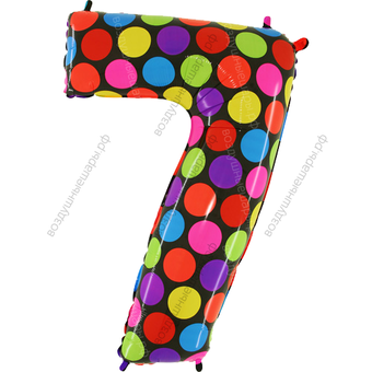Шары цифры в ГОРОШЕК с гелием