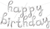 Надпись "Happy Birthday" Серебро курсив