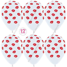 Шар с гелием  Поцелуи, Белый (005), пастель, 5 ст, 30 см.