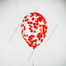 Гелиевые шарики с конфетти, красные круги