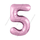 Шар (40''/102 см) Цифра, 5 Slim, Розовый Фламинго, 1 шт. в упак.
