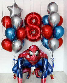 Шары на день рождения для мальчика на 8 лет "Человек-паук"