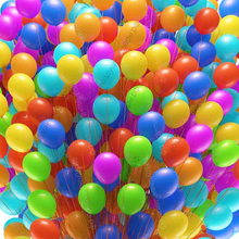 300 шариков с гелием под потолок, разноцветные, матовые, 25 см