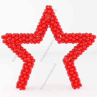 Звезда из шариков огромная на конструкции