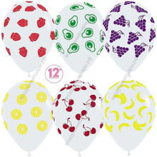 Шар с гелием  Фрукты, Белый (005), пастель, 5 ст, 30 см.