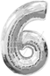 1 шт. "6" серебристая
