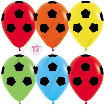 Шар с гелием  Футбольный мяч, Ассорти, пастель, 5 ст, 30 см.